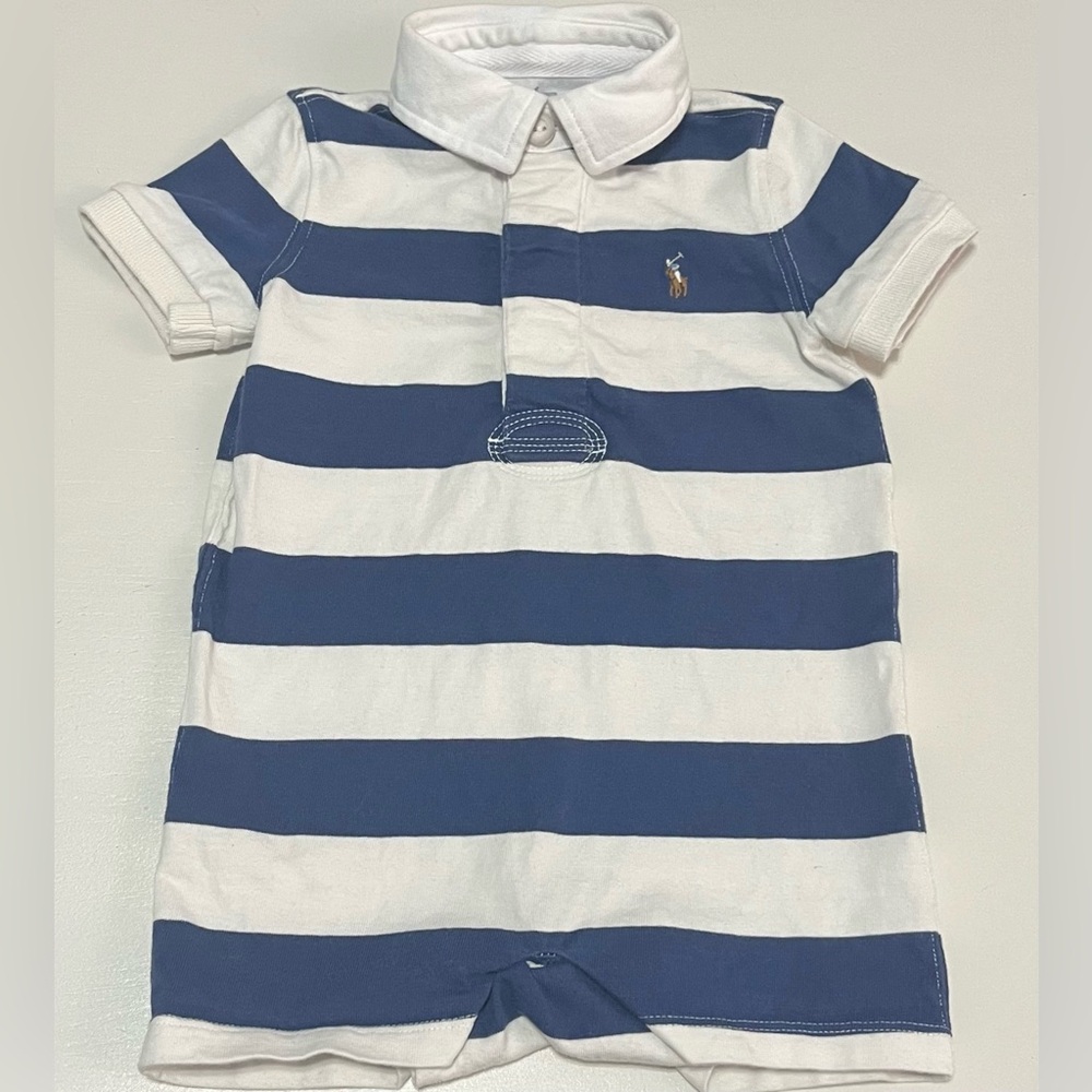 Ralph Lauren Blue and White Striped Kids Shirt
